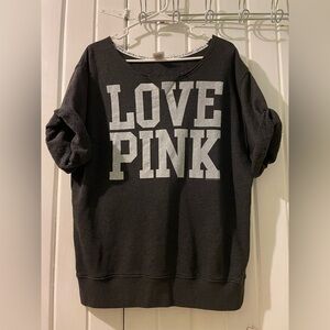 VS. PINK oversized y2k short sleeve sweatshirt-medium EUC